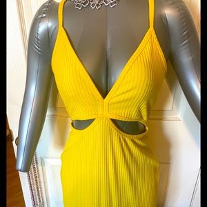 Yellow halter top dress